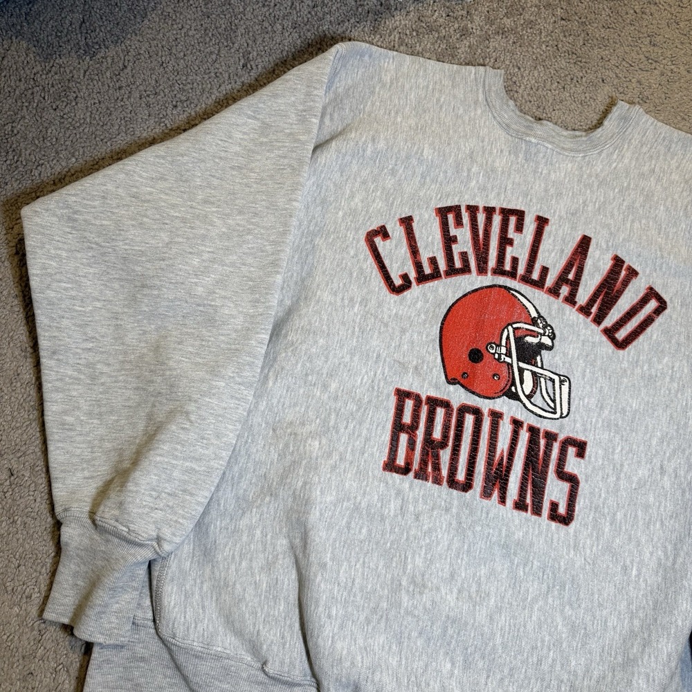 Vintage 80s MacGregor SandKnit Cleveland Browns Gray Crewneck Sweatshirt Mens XL